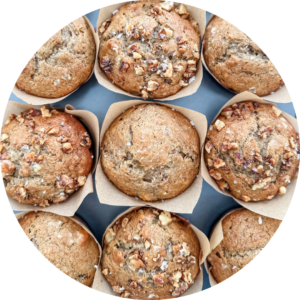 Super moist bakery style banana nut muffins