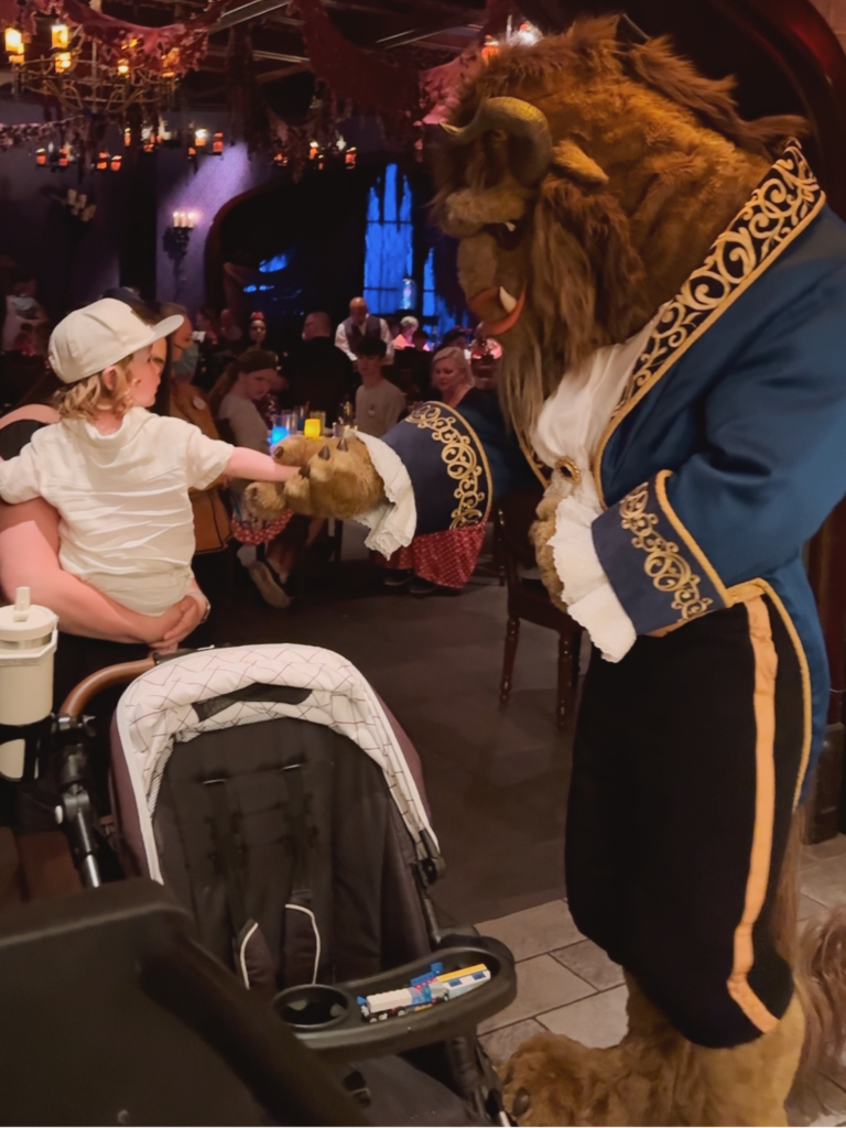 Travel to Disney with a Toddler_Hollis with Beast from Beauty and the Beast_ItsHannahCallahan