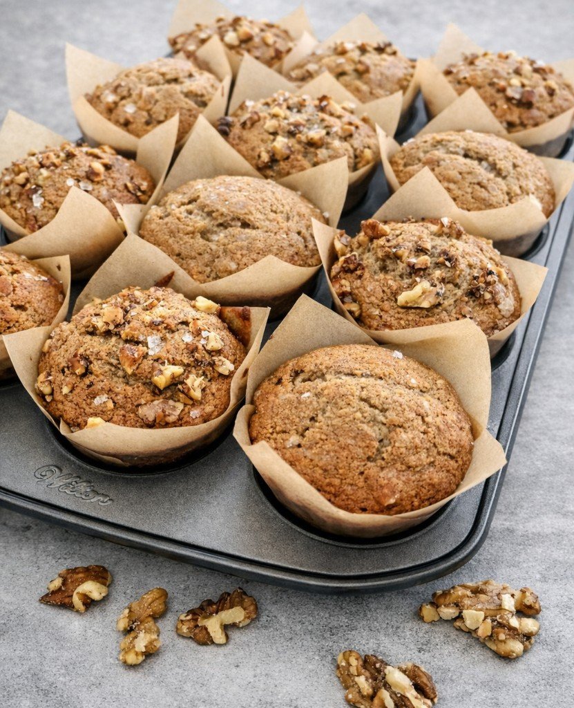 Moist Banana Nut Muffins, Bakery-Style_Recipe Image