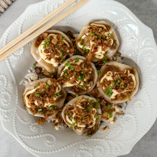 Crispy Trader Joe’s Dumplings with Chili Crunch_Recipe Image