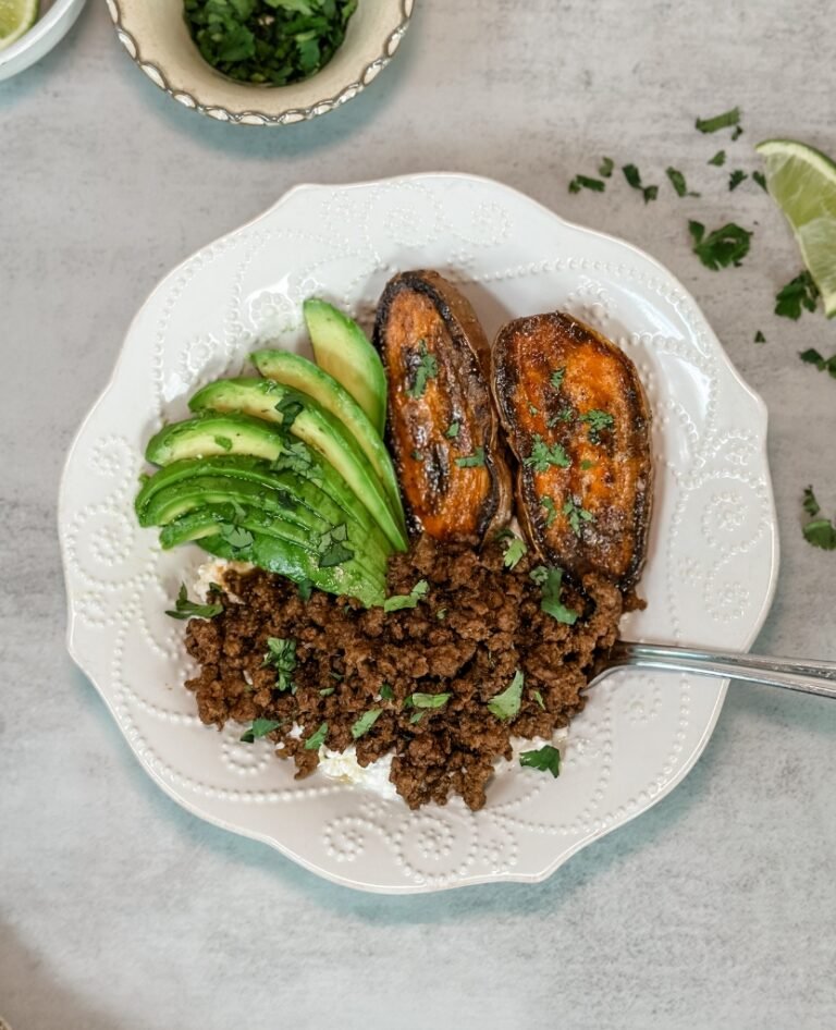 Crispy Sweet Potato Beef Bowl with Cottage Cheese (Viral TikTok Recipe)_Recipe Blog Image