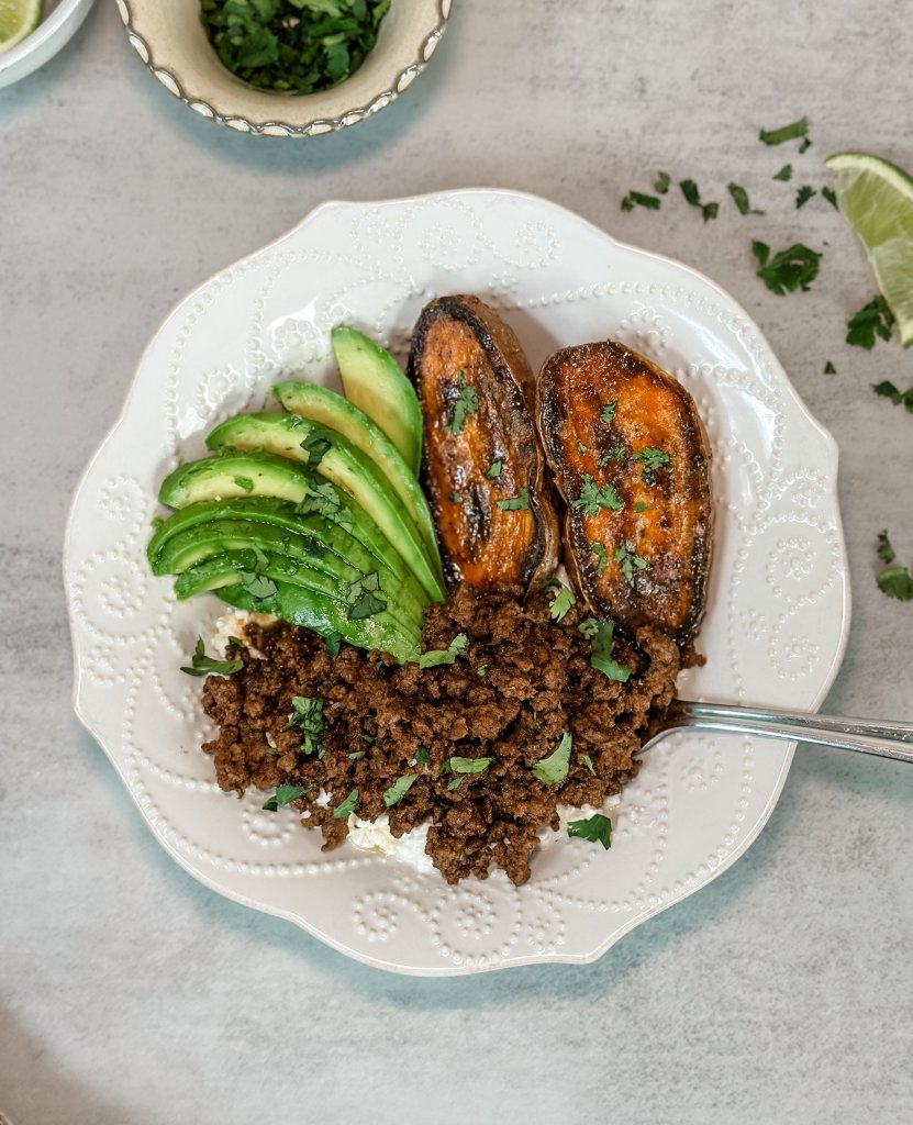Crispy Sweet Potato Beef Bowl with Cottage Cheese (Viral TikTok Recipe)_Recipe Blog Image