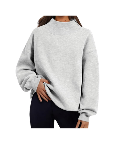 Trendy Queen Womens Mock Neck Sweatshirt