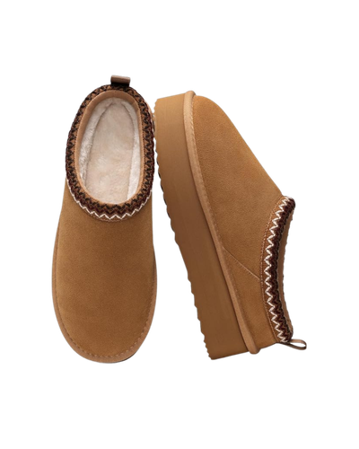 DREAM PAIRS Platform Suede House Slippers